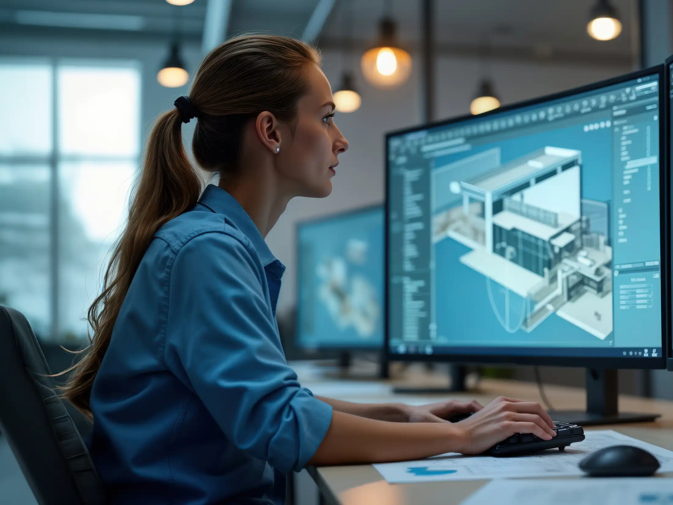 Female architect working Female architect working
